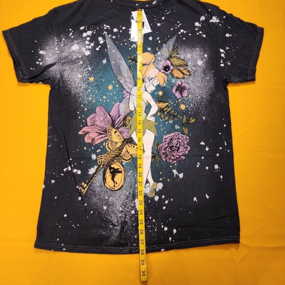 Disney Tinker Bell Peter Pan T Shirt Boy Friend T Grey Splatter Dye Print Large - Picture 7 of 14